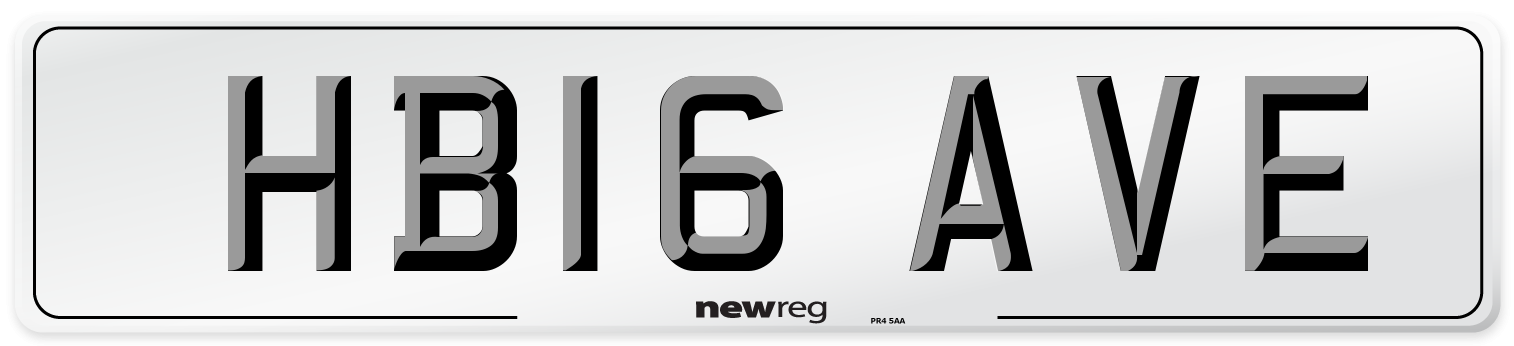 HB16 AVE Number Plate from New Reg